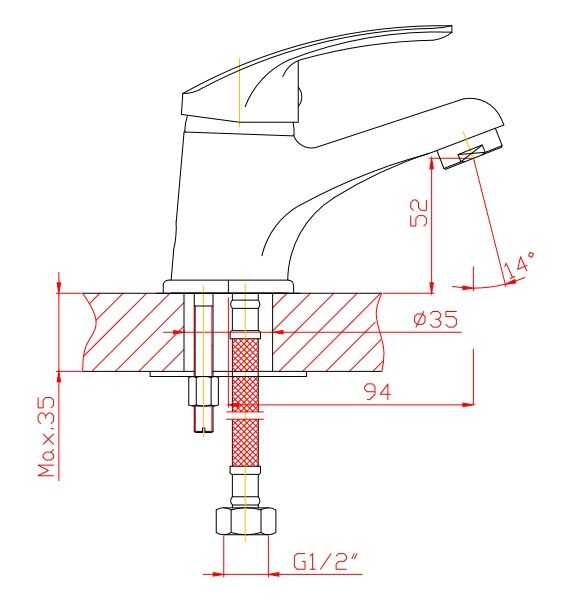 Смеситель для раковины Orange Gabi M81-021cr